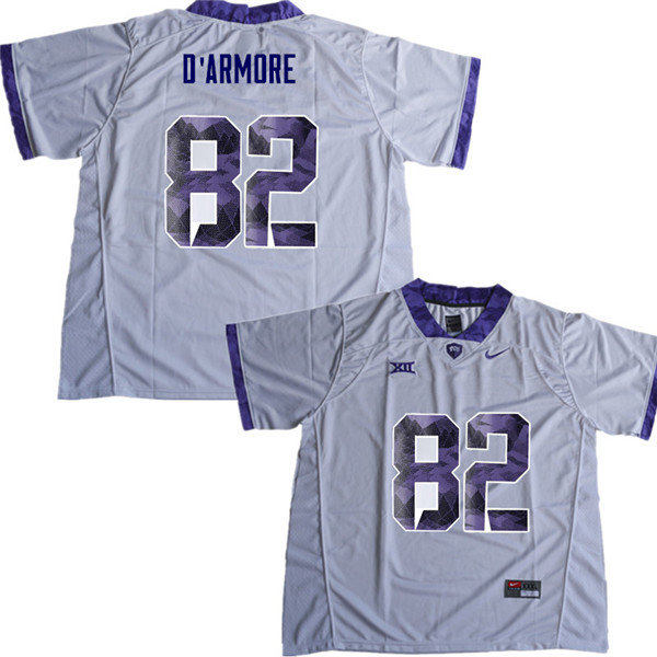 Men #82 Jason D Armore TCU Horned Frogs College Football Jerseys Sale-White - Click Image to Close